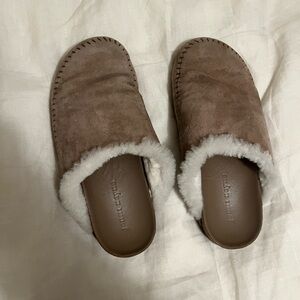 Jenni Kayne Brown Shearling Lined Mule Clogs